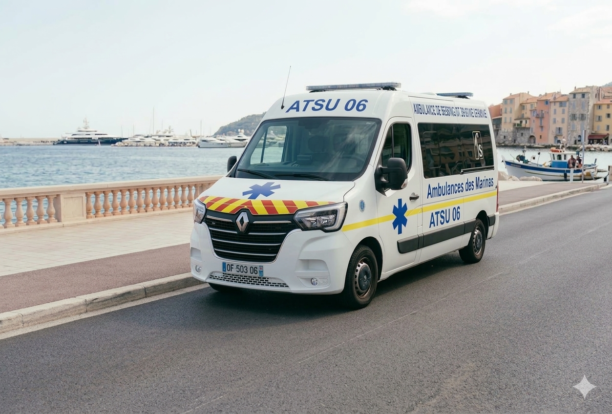 Ambulance des Marinas 2 sur le port de la Côte d'Azur